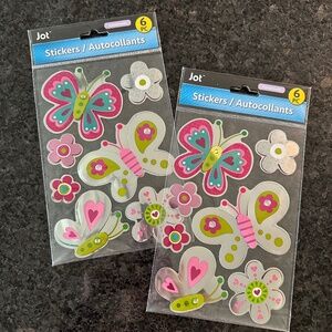 Bundle of  Packs Butterfly Flower Dimensional Metallic Stickers